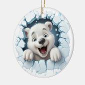 Funny 3D Ice Beer Christmas Keramisch Ornament (Links)