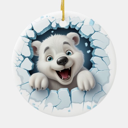 Funny 3D Ice Beer Christmas Keramisch Ornament (Achterkant)