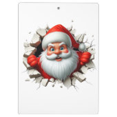 Funny 3D Santa Claus Christmas Holiday Design Klembord (Achterkant)