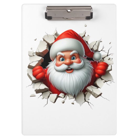 Funny 3D Santa Claus Christmas Holiday Design Klembord (Voorkant)
