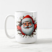 Funny 3D Santa Claus Christmas Holiday Design Koffiemok (Links)
