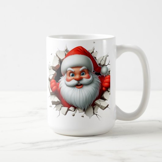 Funny 3D Santa Claus Christmas Holiday Design Koffiemok (Rechts)