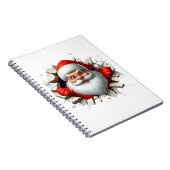 Funny 3D Santa Claus Christmas Holiday Design Notitieboek (Rechterzijde)