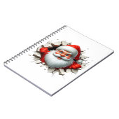 Funny 3D Santa Claus Christmas Holiday Design Notitieboek (Linkerzijde)