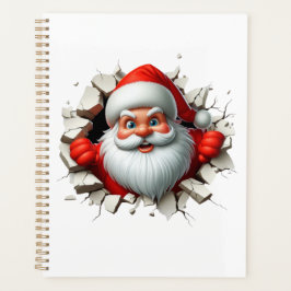 Funny 3D Santa Claus Christmas Holiday Design Planner