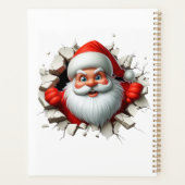Funny 3D Santa Claus Christmas Holiday Design Planner (Achterkant)