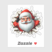 Funny 3D Santa Claus Christmas Holiday Design Sticker (Vel)