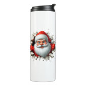 Funny 3D Santa Claus Christmas Holiday Design Thermosbeker (Gedraaid links)