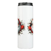 Funny 3D Santa Claus Christmas Holiday Design Thermosbeker (Achterkant)