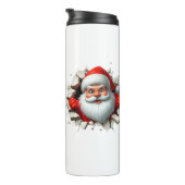 Funny 3D Santa Claus Christmas Holiday Design Thermosbeker (Geroteerd rechts)