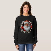Funny 3D Santa Claus Christmas Holiday Design Trui (Voorkant volledig)