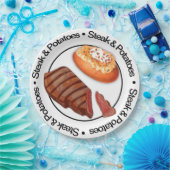 Funny 3D Steak & Potatoe Paper Bord (Feest)