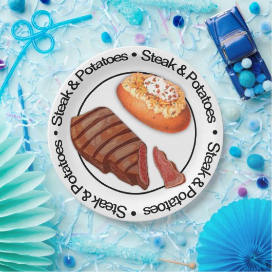 Funny 3D Steak & Potatoe Paper Bord (Feest)