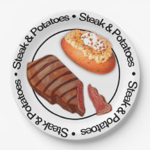 Funny 3D Steak & Potatoe Paper Bord