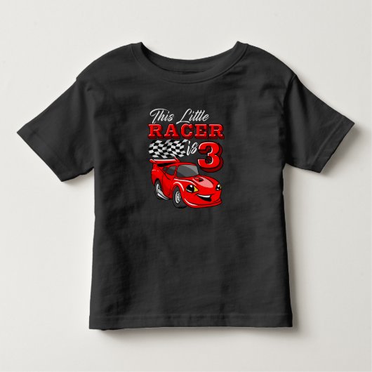 Funny 3rd Birthday Race Car Shirt design (Voorkant)