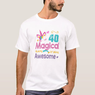Funny 40e verjaardag Geweldige 40 jaar oud Unicorn T-shirt