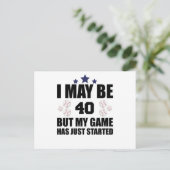 Funny 40th Birthday Baseball Fan 40 Year Old Birth Briefkaart (Staand voorkant)