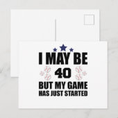 Funny 40th Birthday Baseball Fan 40 Year Old Birth Briefkaart (Voorkant / Achterkant)