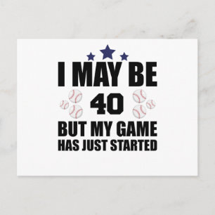 Funny 40th Birthday Baseball Fan 40 Year Old Birth Briefkaart