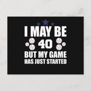 Funny 40th Birthday Baseball Fan 40 Year Old Birth Briefkaart