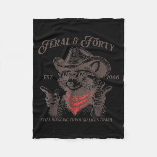 Funny 40th Birthday Est 1986 Feral &amp; Forty Rac Fleece Deken (Voorkant)