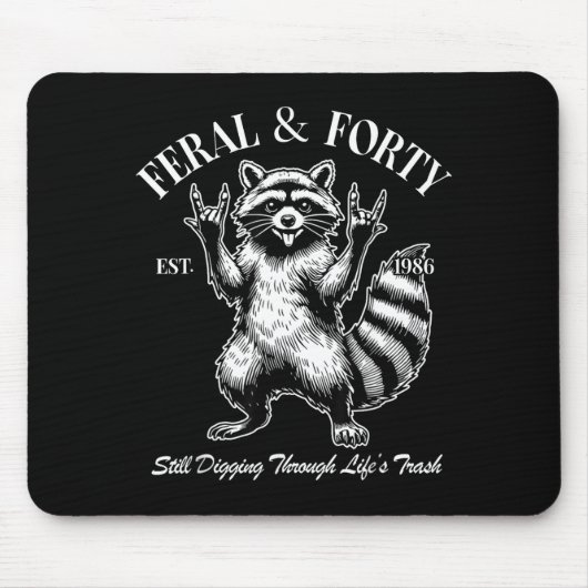 Funny 40th Birthday Est 1986 Feral &amp; Forty Rac Muismat (Voorkant)