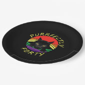 Funny 40th Birthday Gag 1981 Black Cat Rainbow Papieren Bordje (Gekanteld)