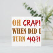 Funny 40th Birthday Gag Gift Kaart (Staand voorkant)