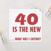 Funny 40th Birthday Gag Gifts Kaart (Voorkant / Achterkant in situ)