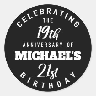 Funny 40th Birthday, gepersonaliseerd Ronde Sticker