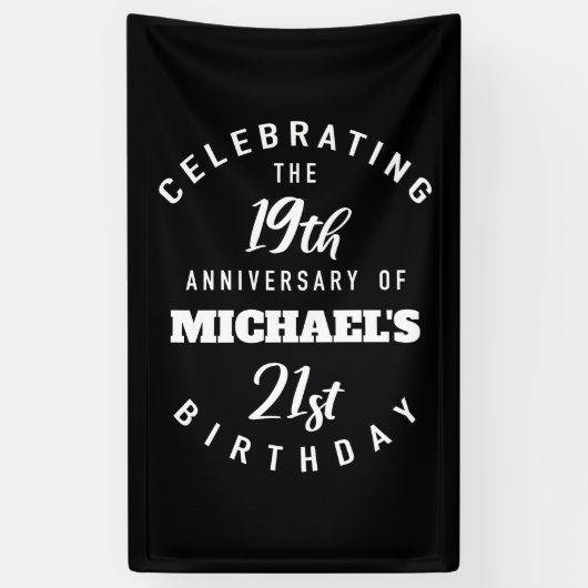 Funny 40th Birthday, gepersonaliseerd Spandoek (Verticaal)