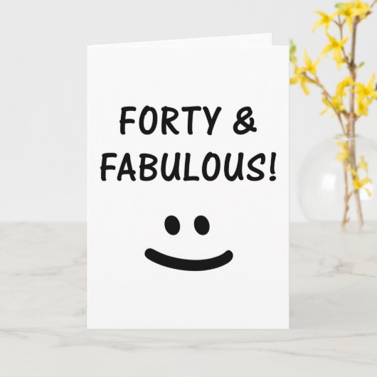 Funny 40th Birthday Gifts Kaart (Gele Bloem)