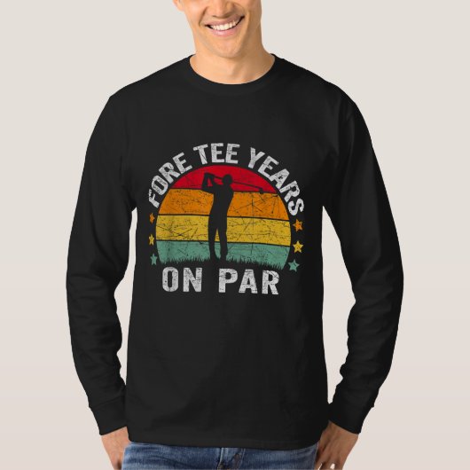 Funny 40th Birthday Golf Pun Retro Sunset 40 Year T-shirt (Voorkant)