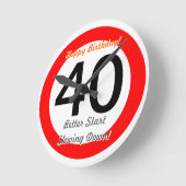 Funny 40th Birthday Joke 40 Road Sign Speed Limit Ronde Klok (Hoek)