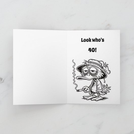 Funny 40th Birthday  Kaart (Binnen)