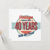 Funny 40th Birthday Old Fashioned Kaart (Voorkant / Achterkant in situ)