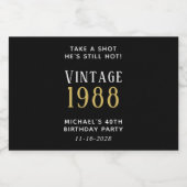 Funny 40th Birthday Party for Black Likeurfles Etiket (Enkel label)