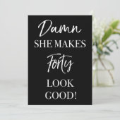 Funny 40th Birthday Party Kaart (Staand voorkant)