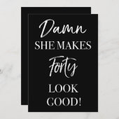 Funny 40th Birthday Party Kaart (Voorkant / Achterkant)