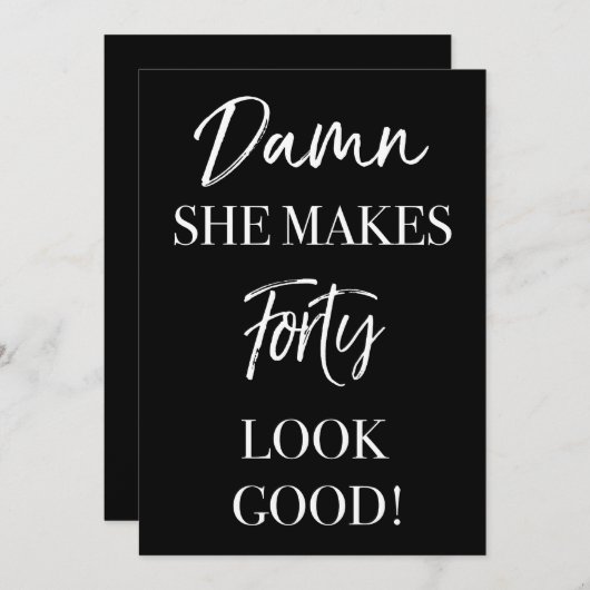 Funny 40th Birthday Party Kaart (Voorkant / Achterkant)