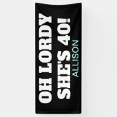 Funny 40th Birthday Party Personalized Spandoek (Verticaal)