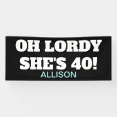 Funny 40th Birthday Party Personalized Spandoek (Horizontaal)