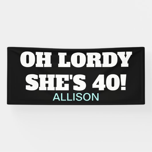 Funny 40th Birthday Party Personalized Spandoek (Horizontaal)