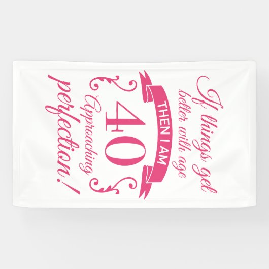 Funny 40th Birthday 'Perfection' Spandoek (Horizontaal)