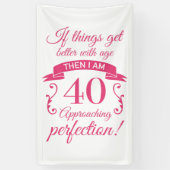 Funny 40th Birthday 'Perfection' Spandoek (Verticaal)