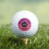 Funny 40th Birthday Pink Glitter Personalized Golfballen (Insitu Shirt)
