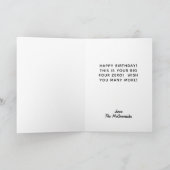 Funny 40th Birthday Pink Glitter Personalized Kaart (Binnen)