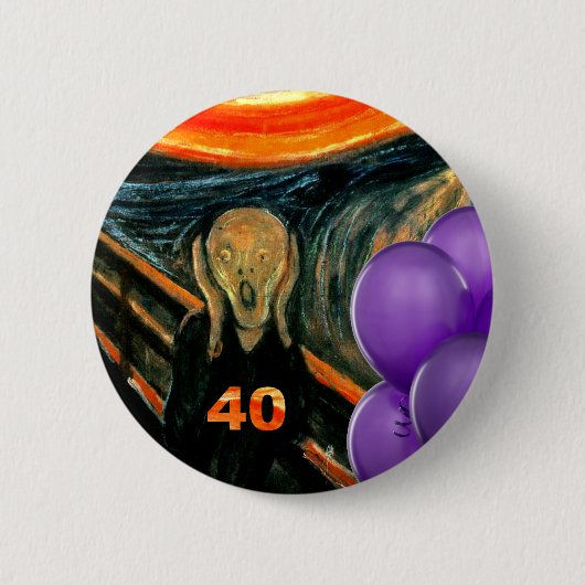 Funny 40th Birthday Ronde Button 5,7 Cm (Voorkant)