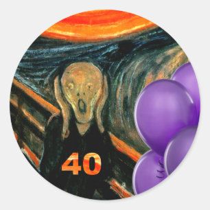 Funny 40th Birthday Ronde Sticker
