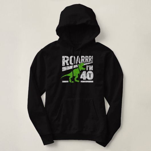 Funny 40th Birthday T-Rex Dinosaur 40 Year Old Hoodie (Design voorkant)